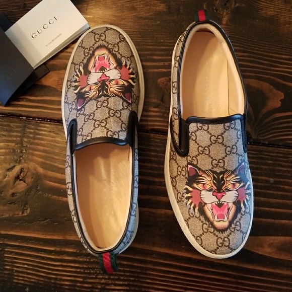 Gucci Angry Cat GG Skater Slides - Picture 3 of 8